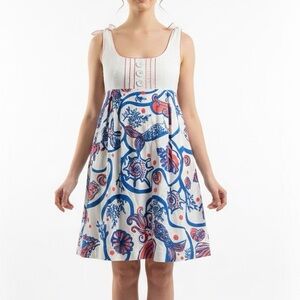 Lilly Pulitzer Mermaid Print Sleeveless Babydoll Dress with Pockets size 8